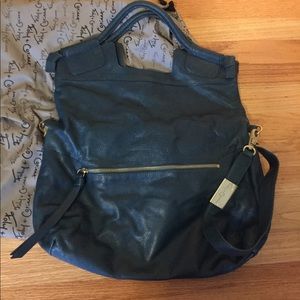 Foley + Corinna teal leather tote